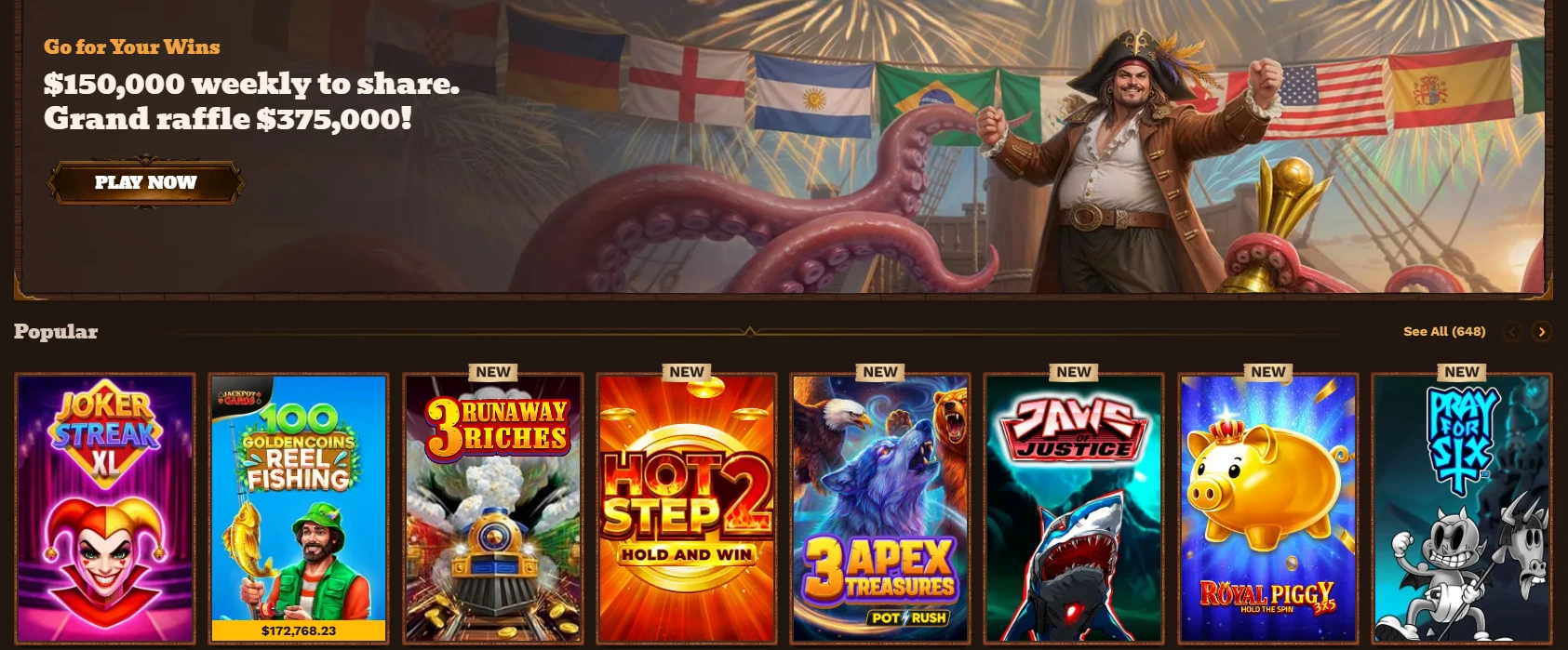 Banner promozionale offerte Fatpirate Casino